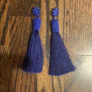 Blue Tassel Earrings